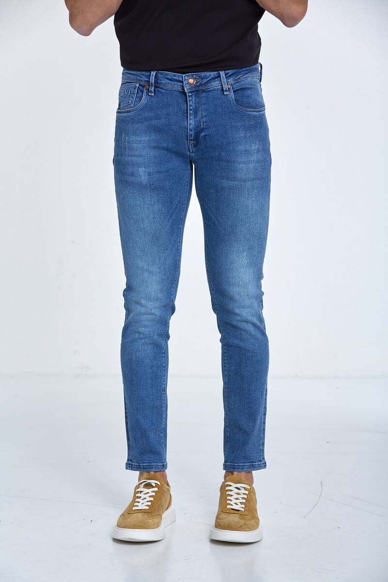 Lycra Wear Effect Slim Fit Men's Jeans