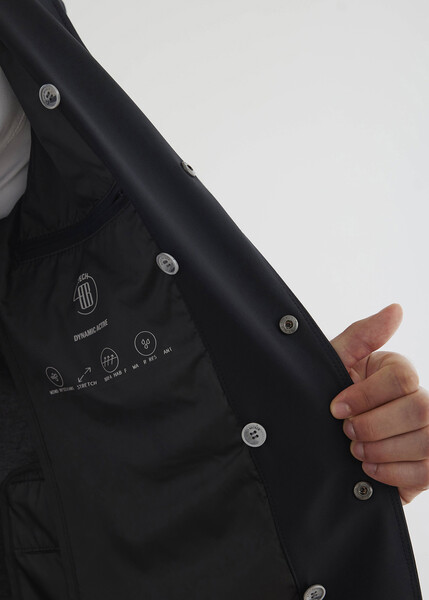 Majorca Navy Blue Hooded, Removable Outlined Jacket - 6