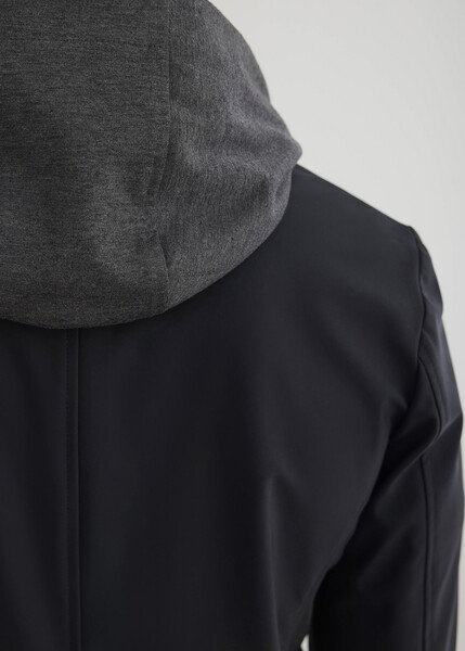 Majorca Navy Blue Hooded, Removable Outlined Jacket - 8