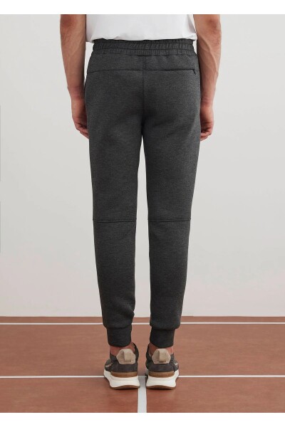 Male Antrasit Renk Örme Kumaşdan Jogger Pantolon - 5