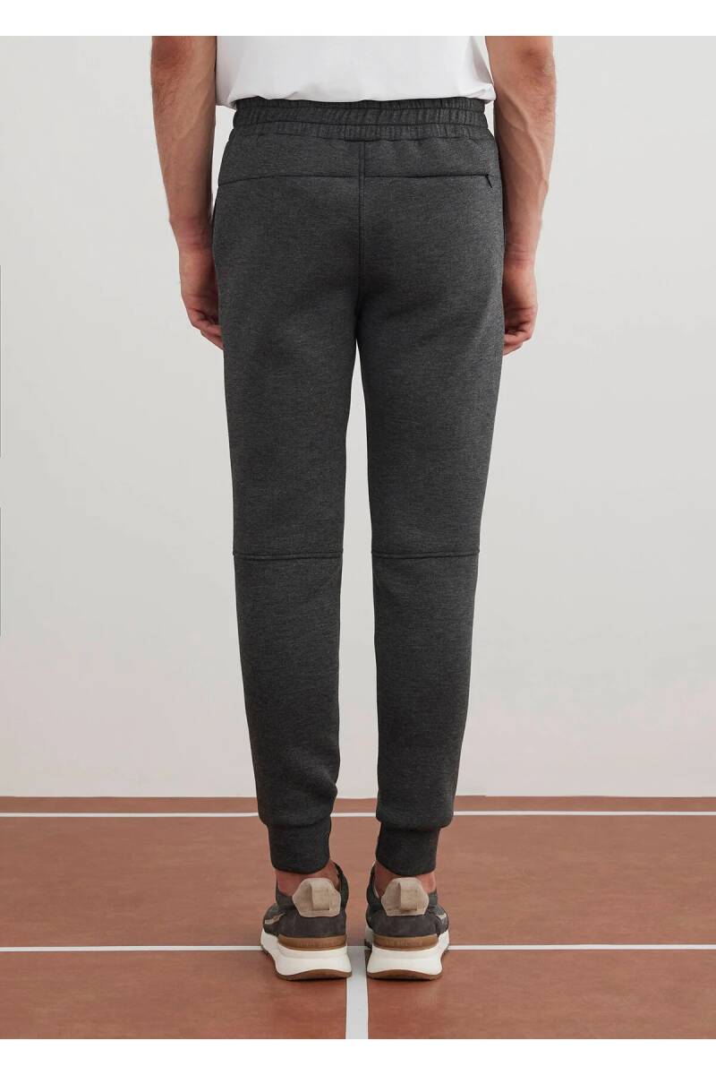 Male Antrasit Renk Örme Kumaşdan Jogger Pantolon - 5