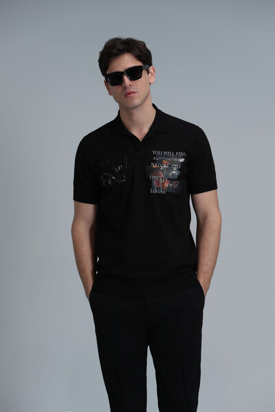 Mandy Smart Men's Polo T-Shirt Black 