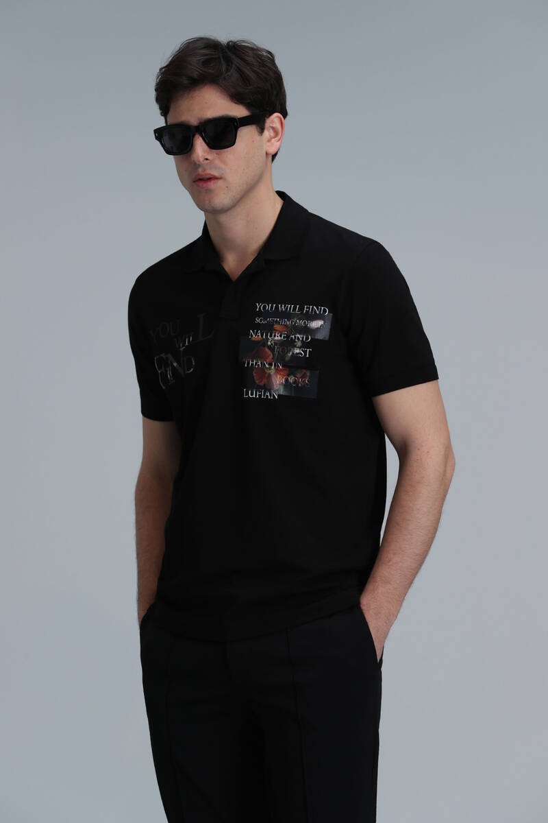 Mandy Smart Men's Polo T-Shirt Black - 3