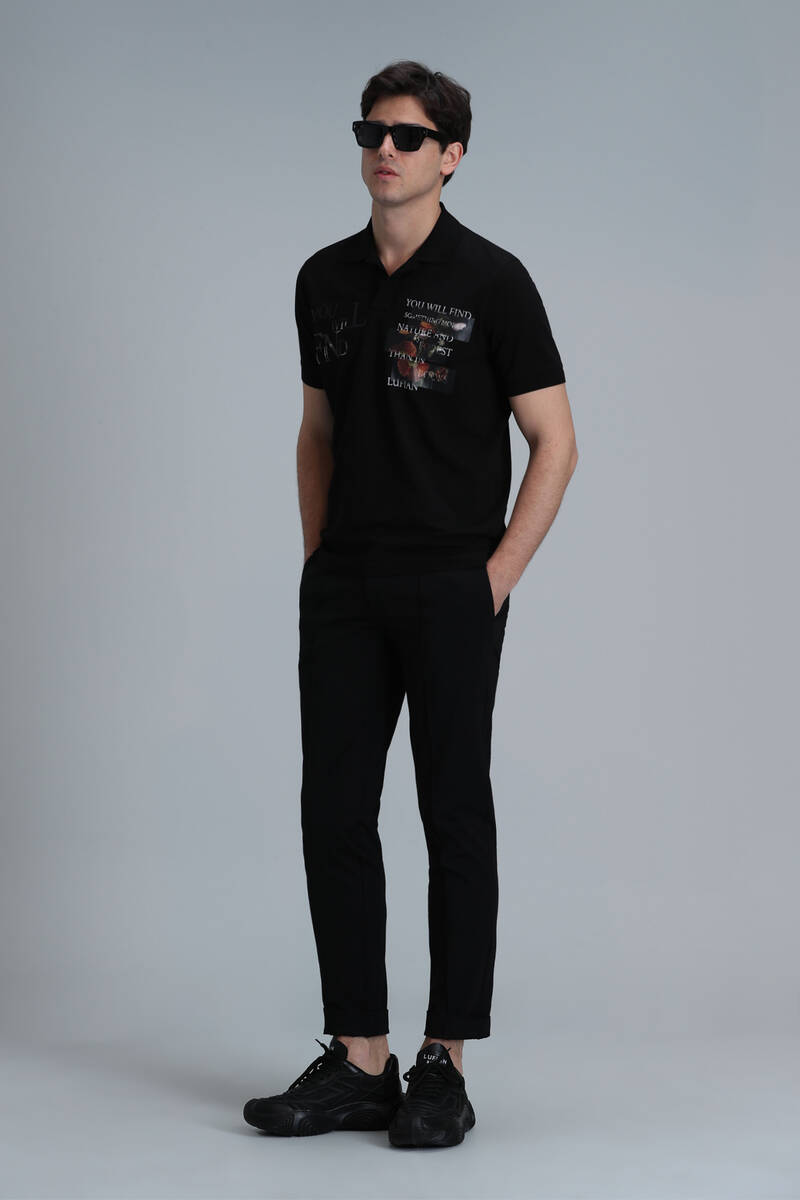 Mandy Smart Men's Polo T-Shirt Black - 4