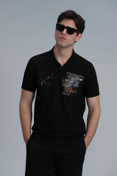 Mandy Smart Men's Polo T-Shirt Black - 5