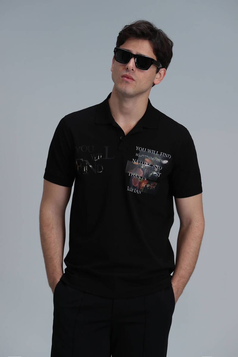 Mandy Smart Men's Polo T-Shirt Black - 5