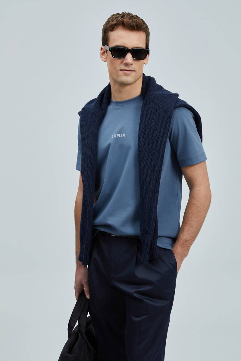 Marcus Modern Grafik T- Shirt Koyu Mavi - 2