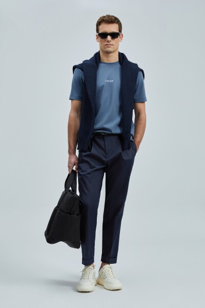 Marcus Modern Grafik T- Shirt Koyu Mavi - 3