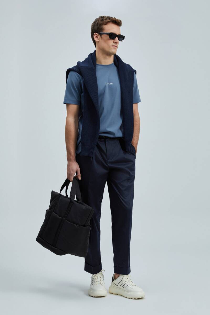 Marcus Modern Grafik T- Shirt Koyu Mavi - 5