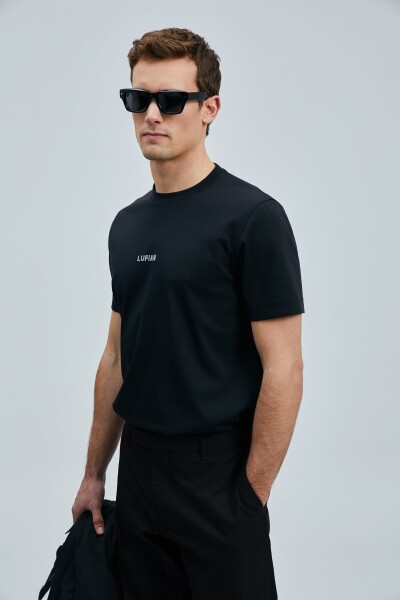 Marcus Modern Grafik T- Shirt Siyah - LUFIAN