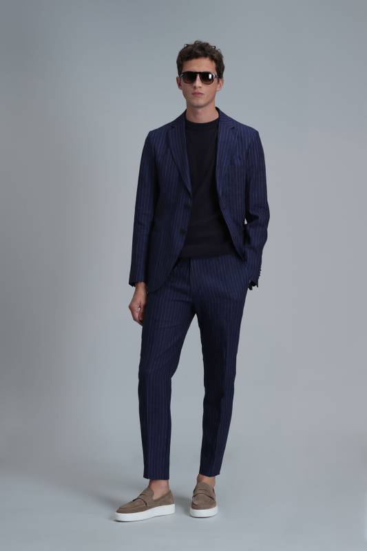 Marıo Smart Erkek Chino Pantolon Tailored Fit Lacivert - 3
