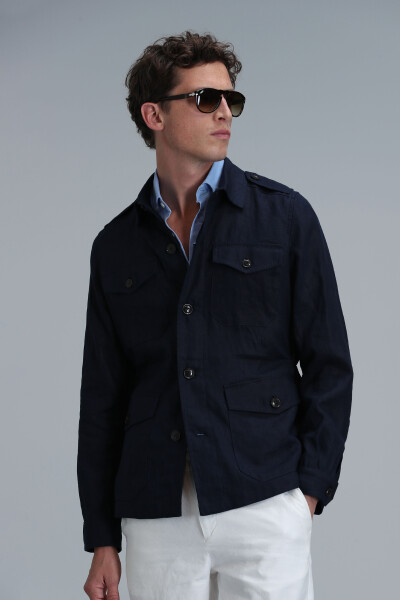 Mark Men's Coat Navy Blue - 4