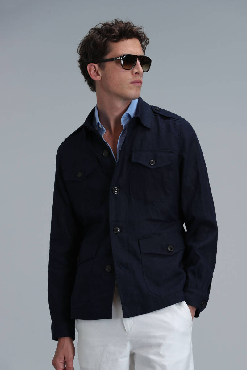 Mark Men's Coat Navy Blue - 4