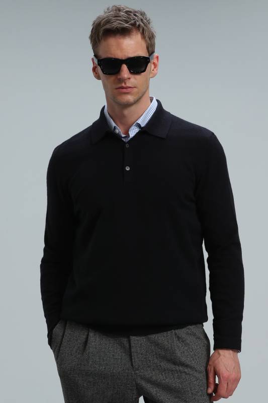 Marnı Men's Sweater Dark Navy Blue - 1