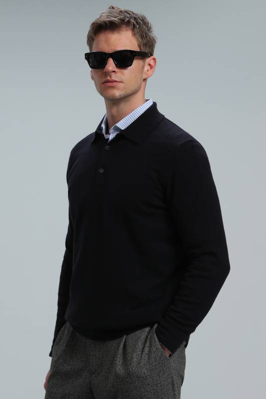 Marnı Men's Sweater Dark Navy Blue - 3