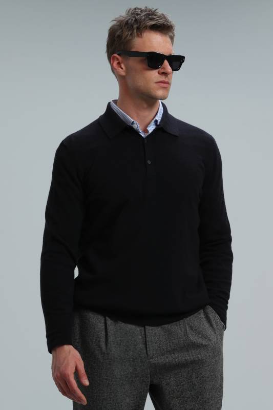 Marnı Men's Sweater Dark Navy Blue - 5