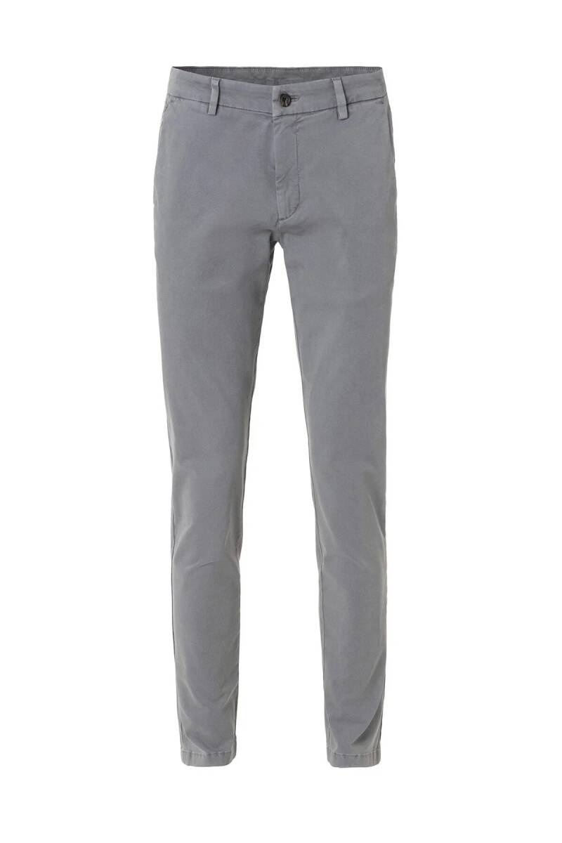 Mars Gray Color Cotton Chino Pants - 1