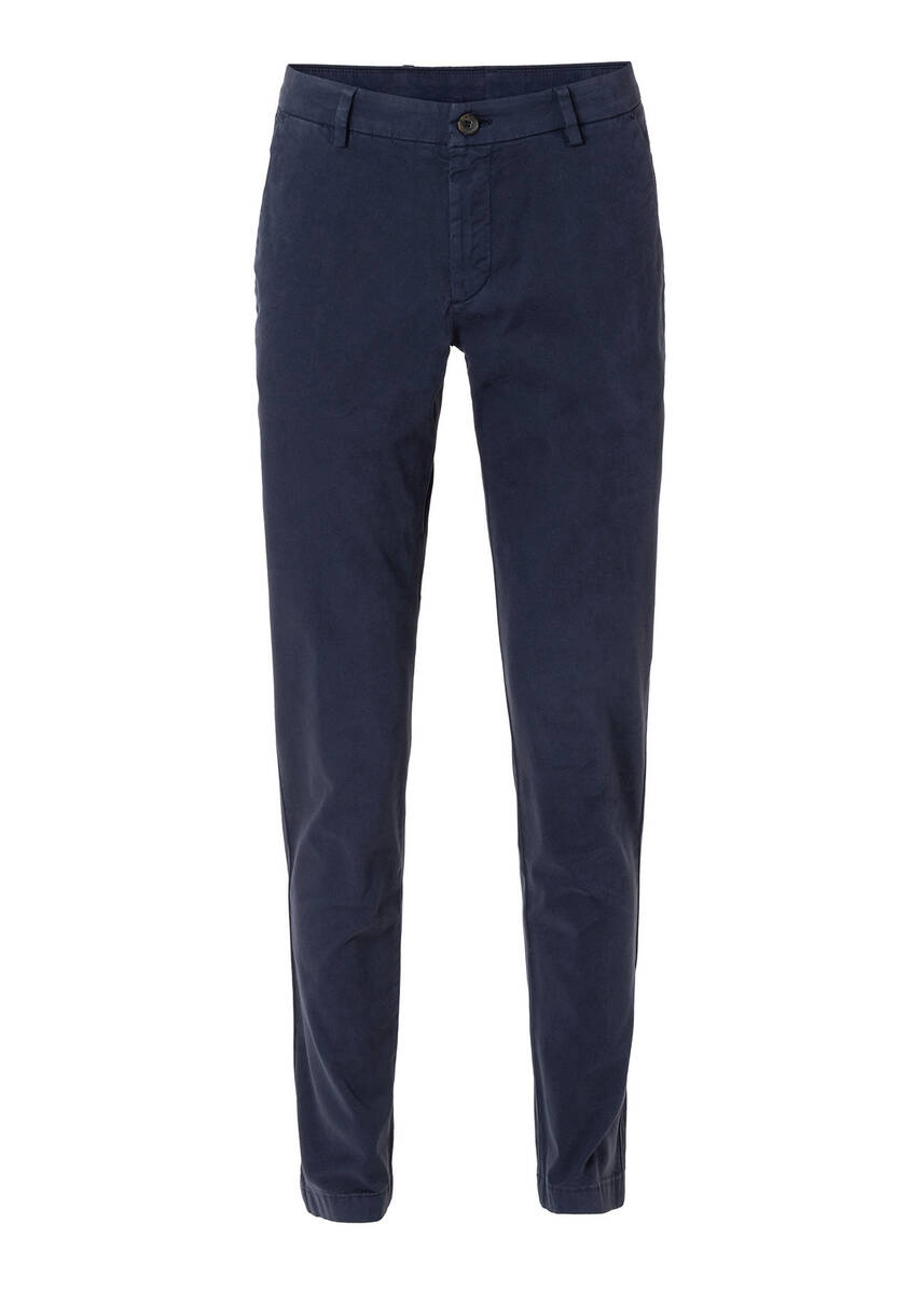Mars Navy Blue Color Cotton Chino Trousers - 1