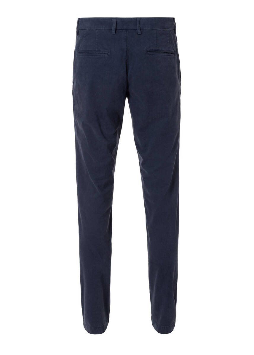 Mars Navy Blue Color Cotton Chino Trousers - 4