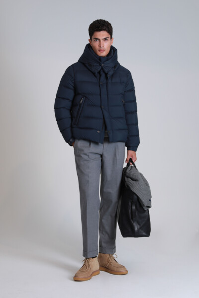 Marty Kaz Tüyü Erkek Mont Lacivert - LUFIAN