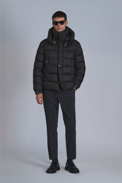 Marty Kaz Tüyü Erkek Mont Siyah - LUFIAN