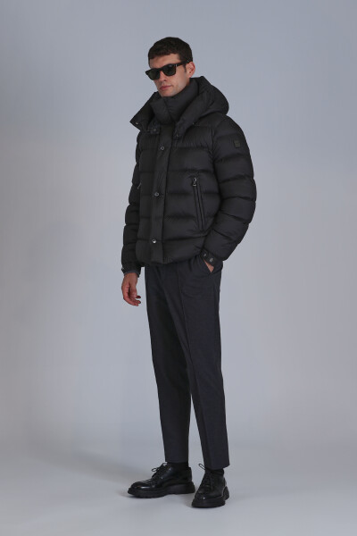 Marty Kaz Tüyü Erkek Mont Siyah - 4