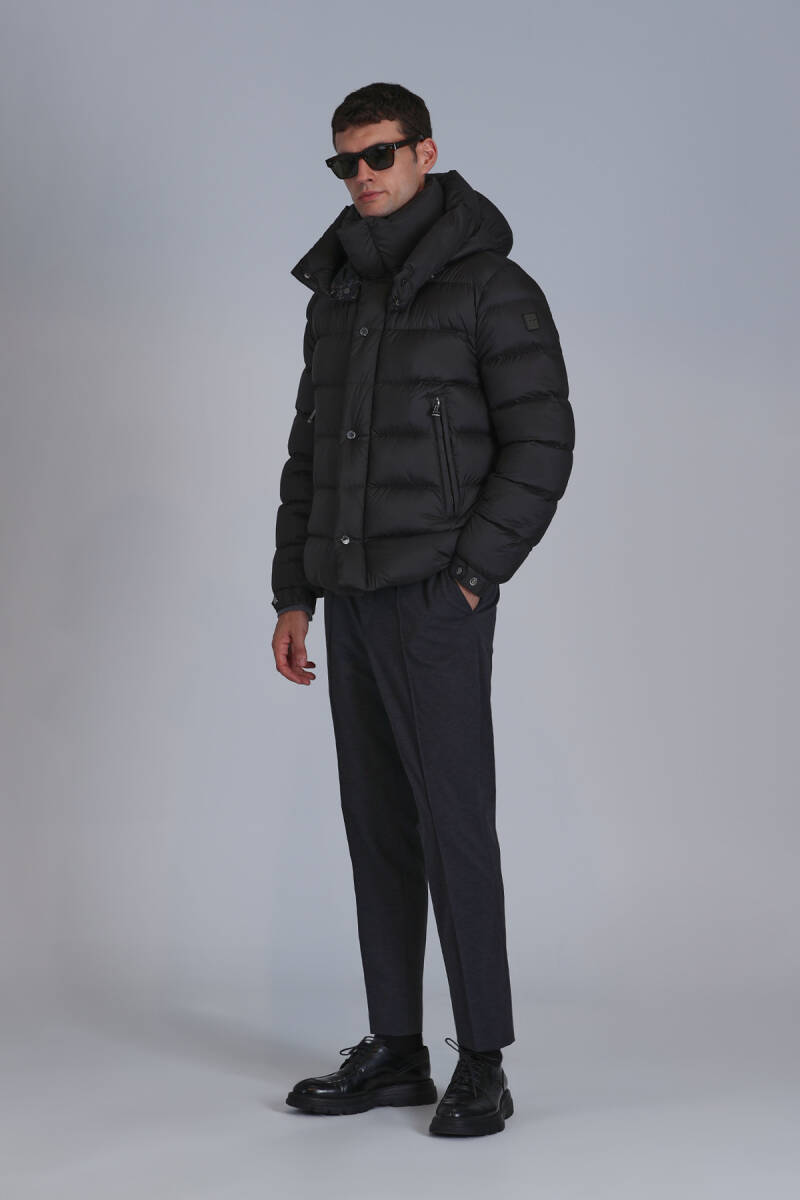 Marty Kaz Tüyü Erkek Mont Siyah - 4