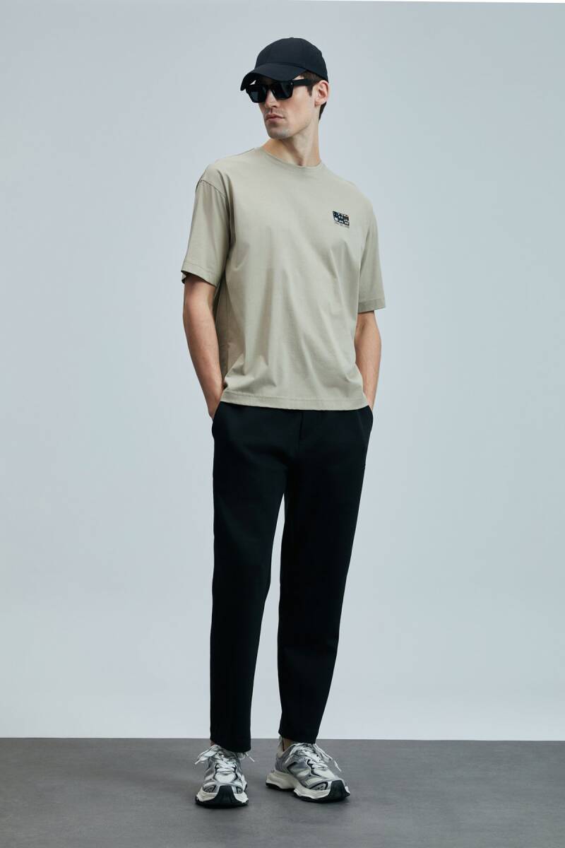 Mask Modern Grafik T- Shirt Bej - 2