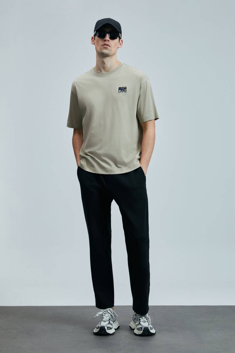 Mask Modern Grafik T- Shirt Bej - 4