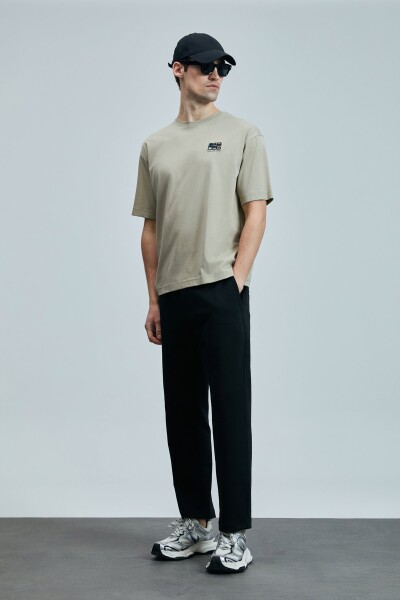 Mask Modern Grafik T- Shirt Bej - 5