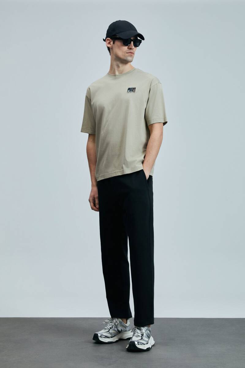 Mask Modern Grafik T- Shirt Bej - 5