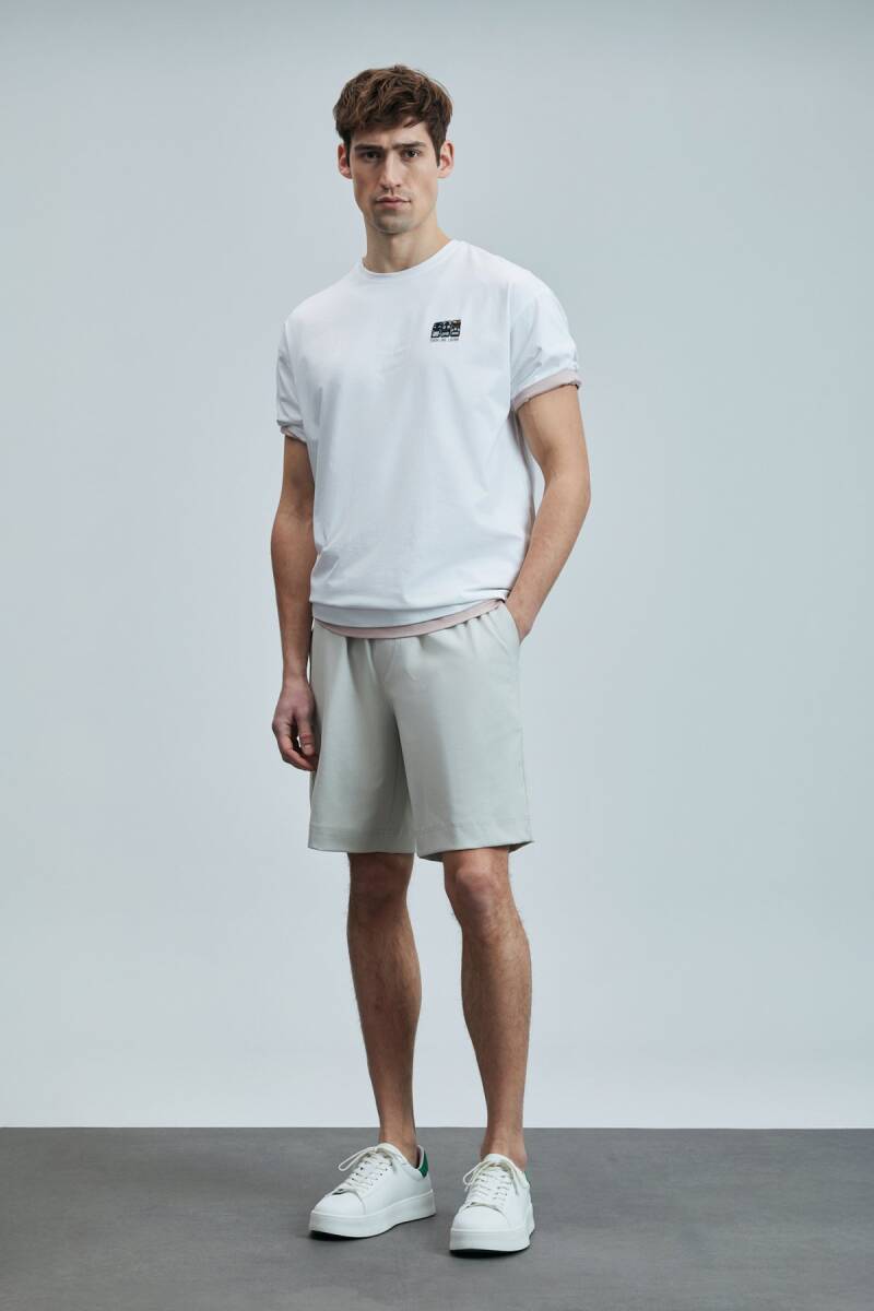 Mask Modern Grafik T- Shirt Beyaz - 1