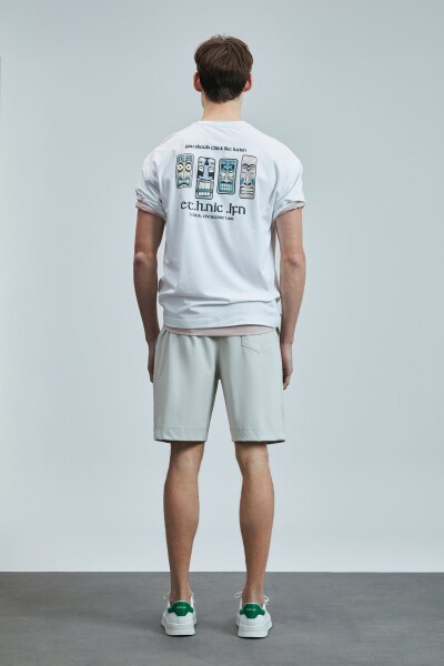 Mask Modern Grafik T- Shirt Beyaz - 6