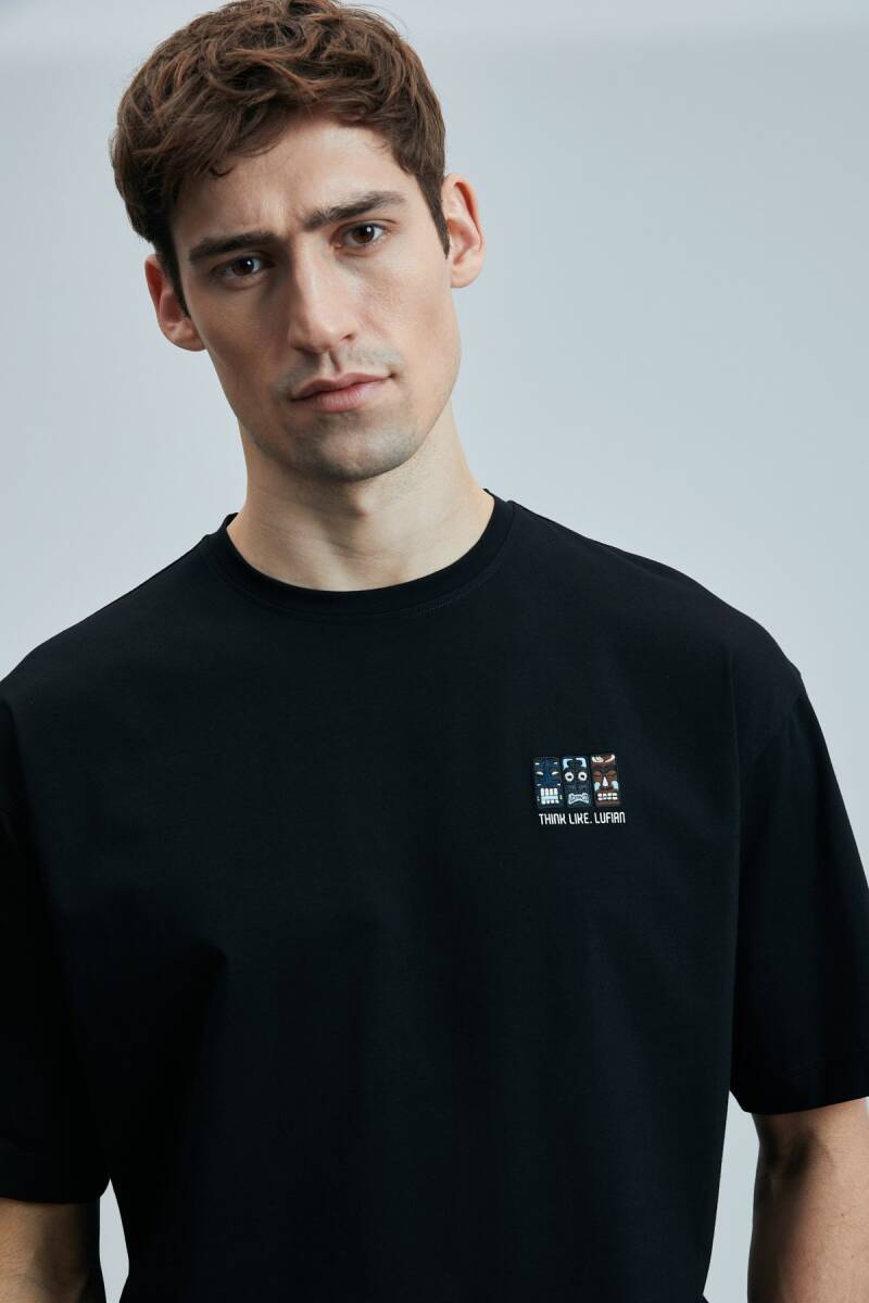 Mask Modern Grafik T- Shirt Siyah - 3