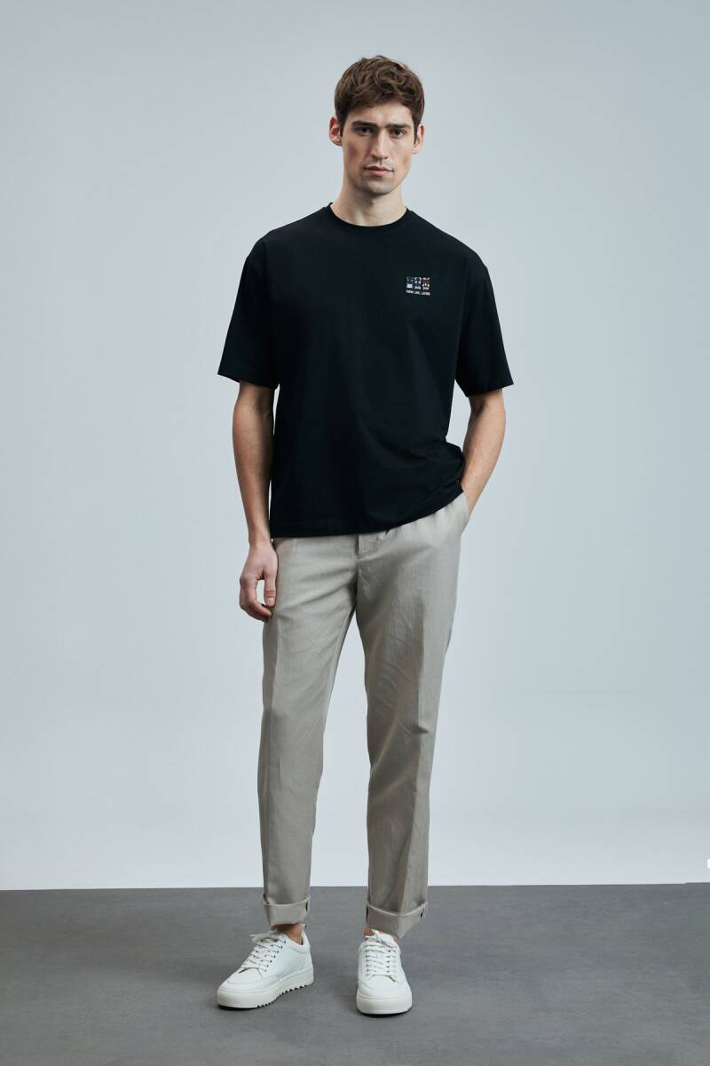 Mask Modern Grafik T- Shirt Siyah - 4