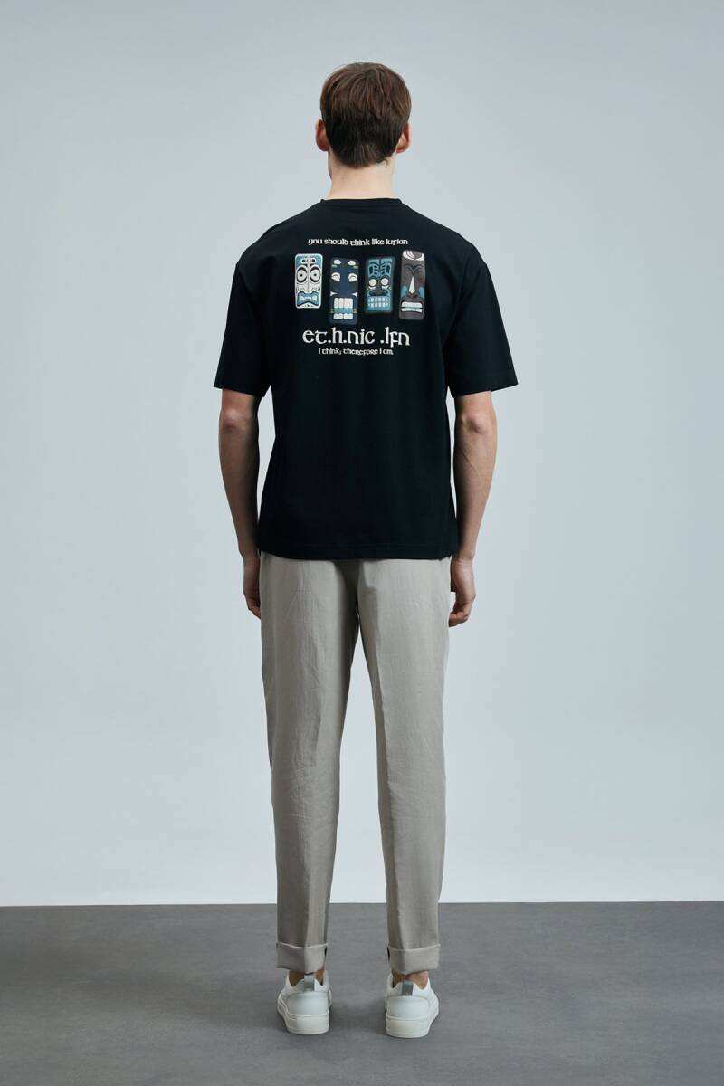 Mask Modern Grafik T- Shirt Siyah - 6