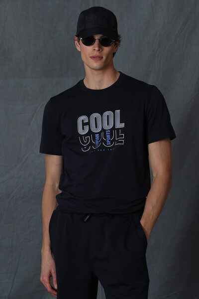 Maya Modern Graphic T-Shirt Navy Blue 