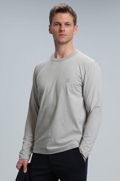 Merlin Men's Long Sleeve T-Shirt Beige - 1