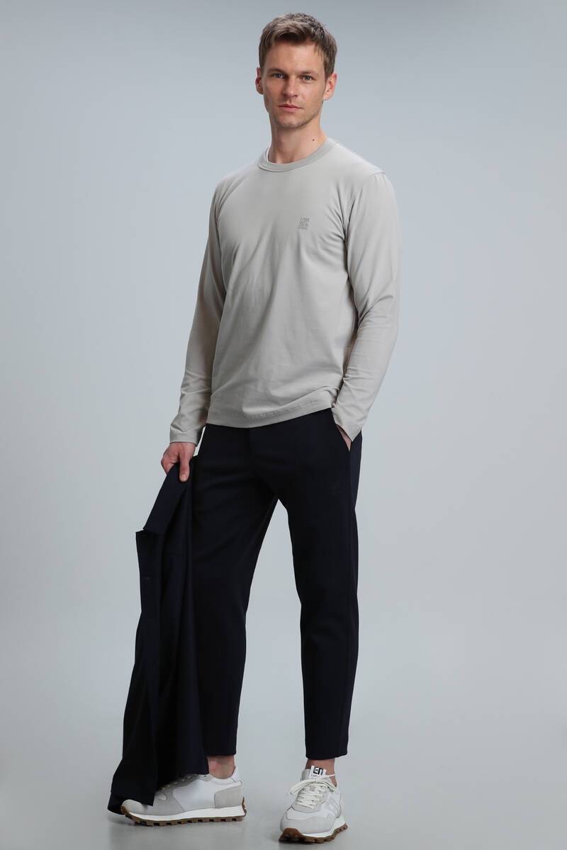 Merlin Men's Long Sleeve T-Shirt Beige - 2