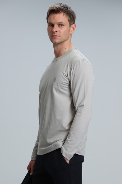 Merlin Men's Long Sleeve T-Shirt Beige - 3