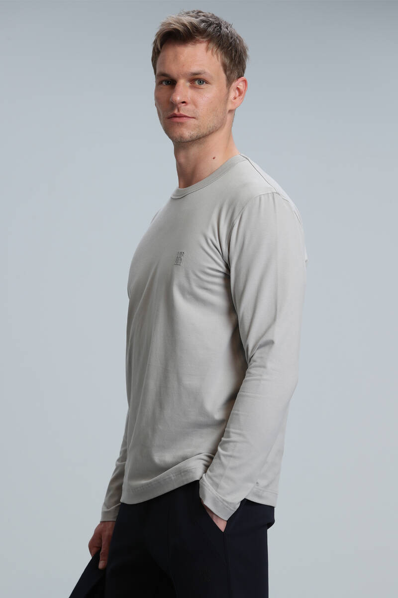 Merlin Men's Long Sleeve T-Shirt Beige - 3