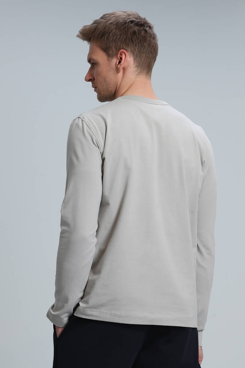 Merlin Men's Long Sleeve T-Shirt Beige - 6
