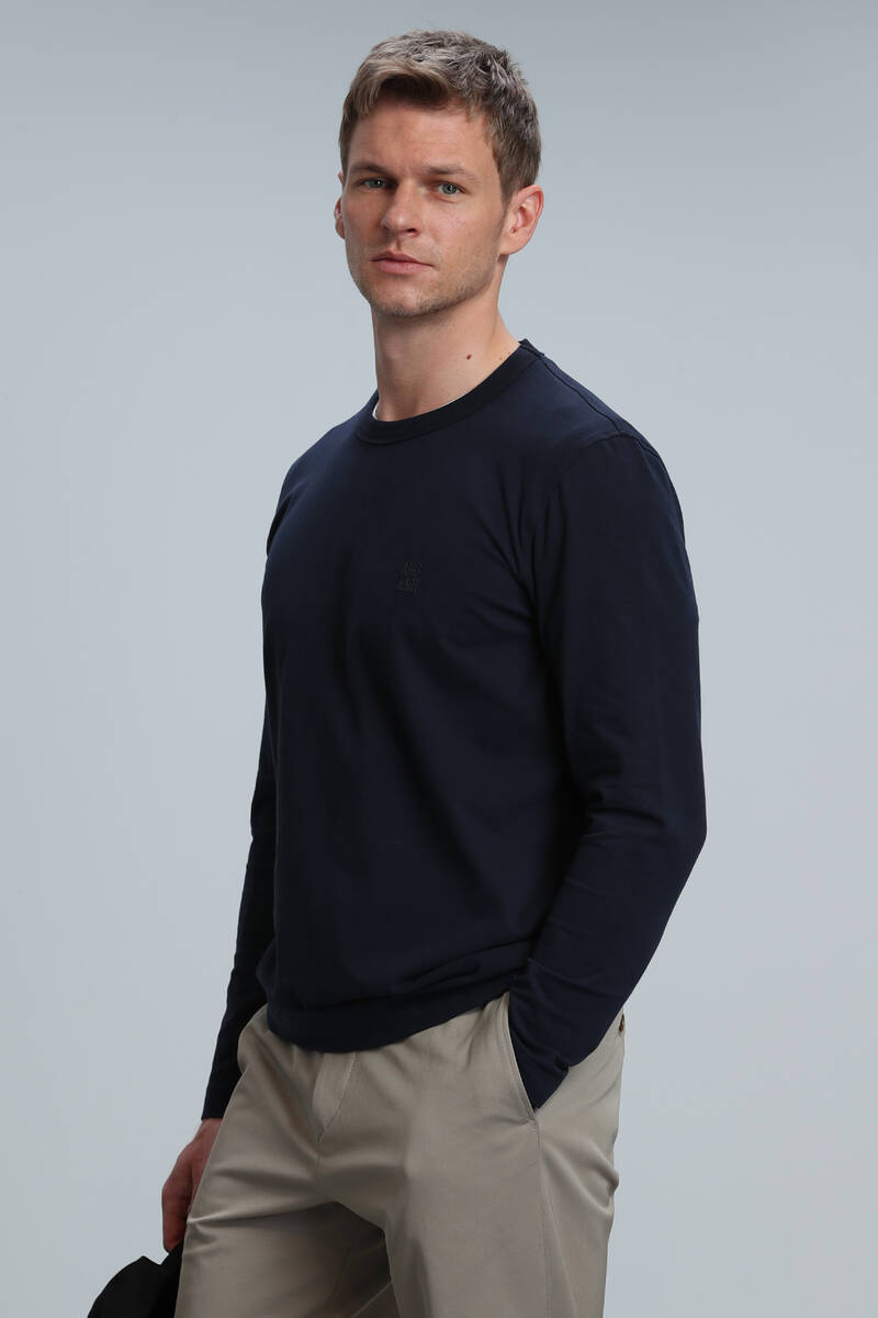Merlin Men's Long Sleeve T-Shirt Navy Blue - 4