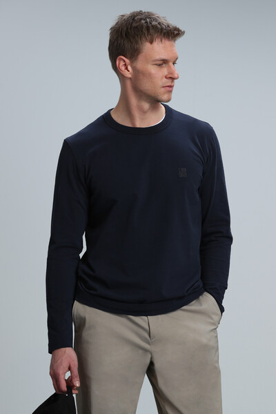 Merlin Men's Long Sleeve T-Shirt Navy Blue - 5