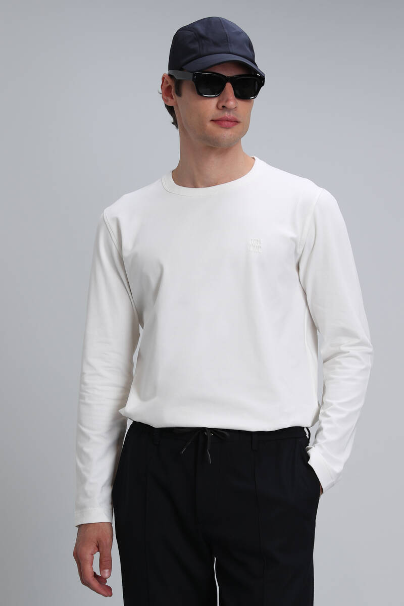 Merlin Men's Long Sleeve T-Shirt Off White - 1