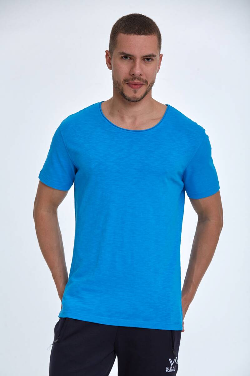 Milan Over Size Men's T-Shirt Blue - 1