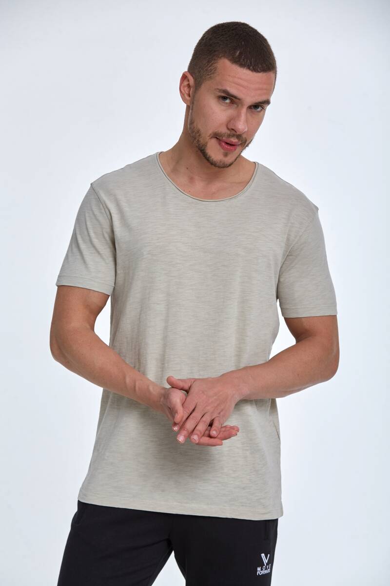 Milan Over Size Men's T-Shirt Stone - 1