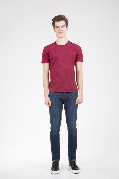 Mocha Men's T-Shirt Claret Red - 2