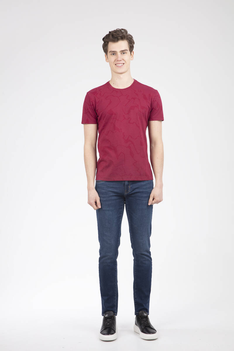 Mocha Men's T-Shirt Claret Red - 2