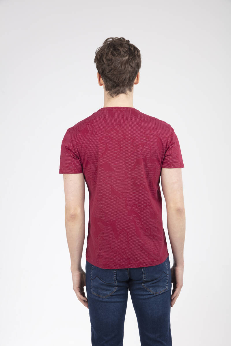 Mocha Men's T-Shirt Claret Red - 4